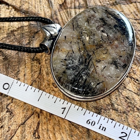 Beautiful Black Rutile Quartz Pendant - Picture 13 of 14